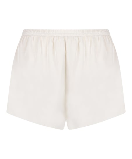 Short de sat&eacute;n Minimal, Blanco