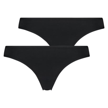 Juego de 2 tangas micro Kim Cotton, Negro