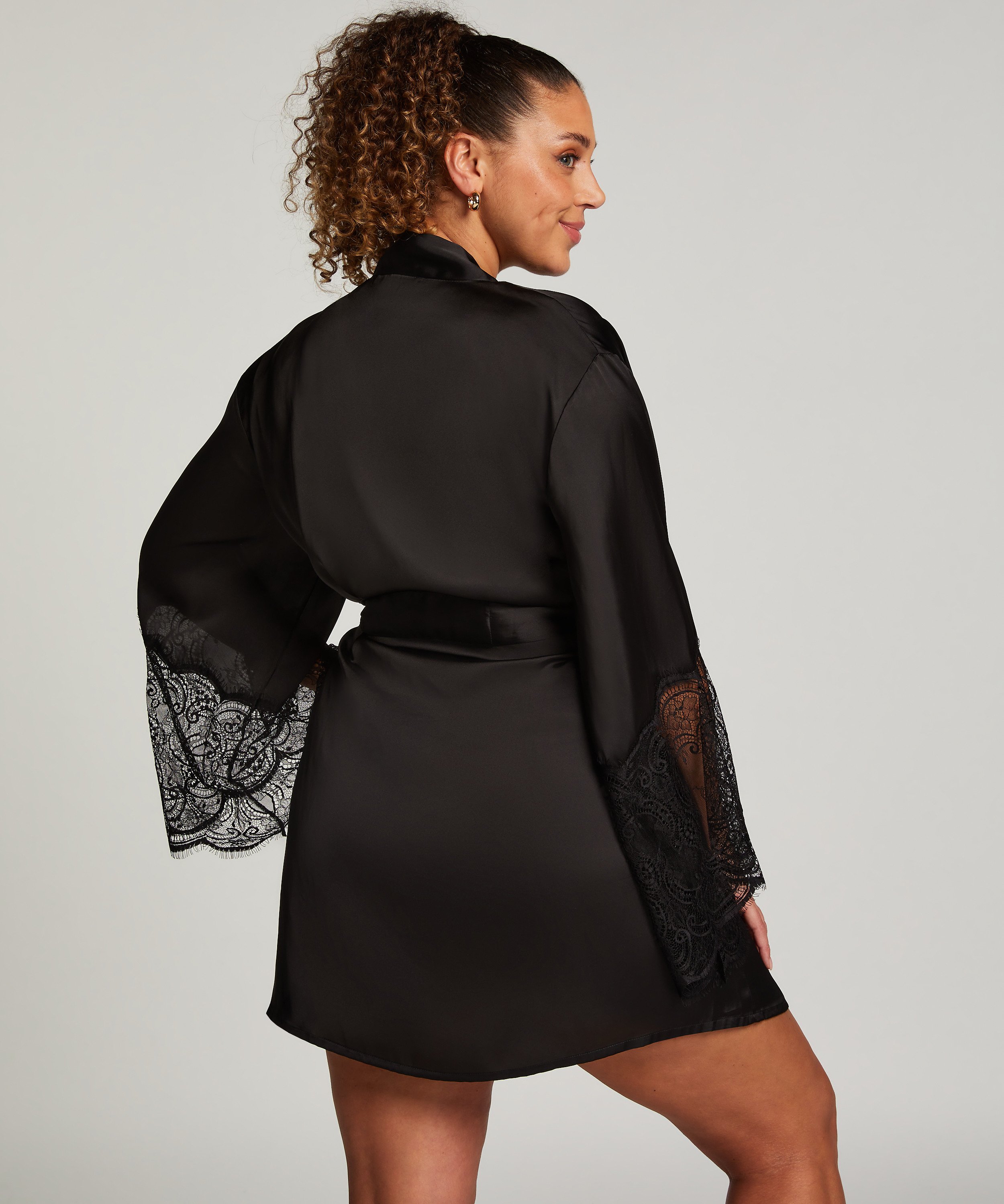 Kimono Satin, Negro, main