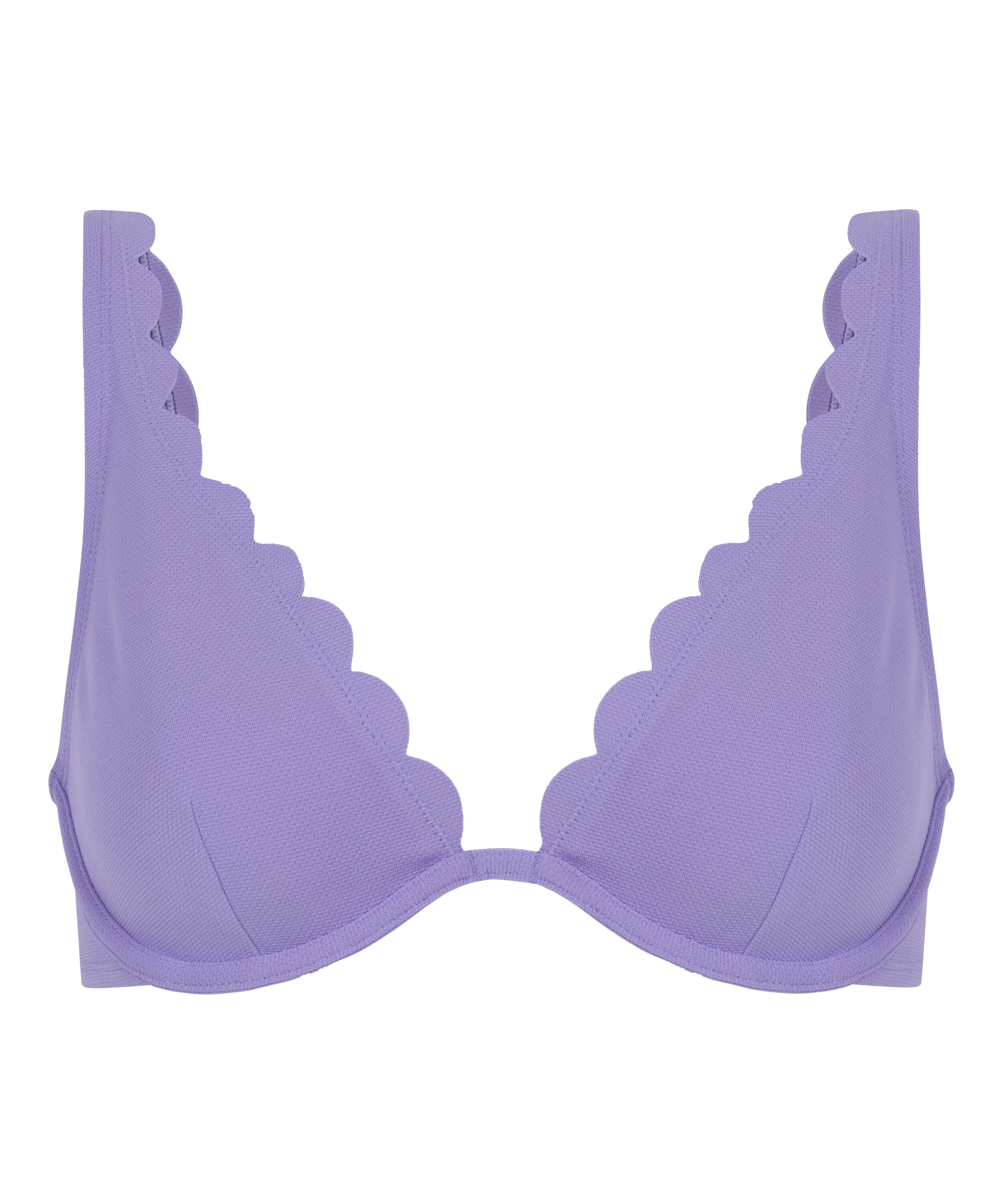 Top de bikini de aros no preformado Scallop, Morado