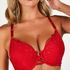 Sujetador con aros push-up Oceana, Rojo