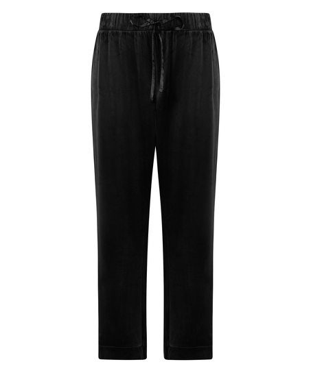 Pantal&oacute;n de pijama de terciopelo, Negro