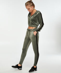 Pantal&oacute;n de deporte de terciopelo de HKMX, Verde