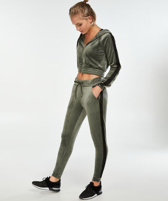 Pantal&oacute;n de deporte de terciopelo de HKMX, Verde