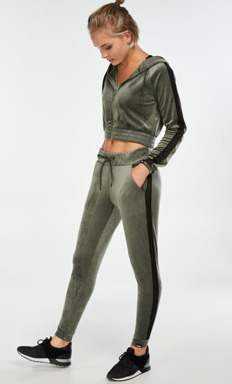 Pantal&oacute;n de deporte de terciopelo de HKMX, Verde