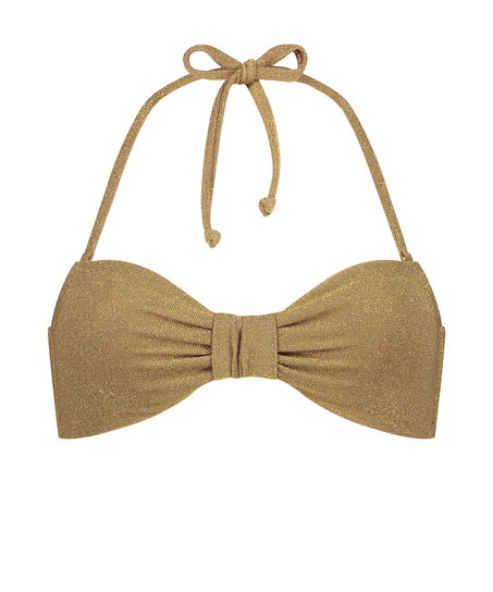Top de bikini bandeau Goldie Shimmer, Amarillo