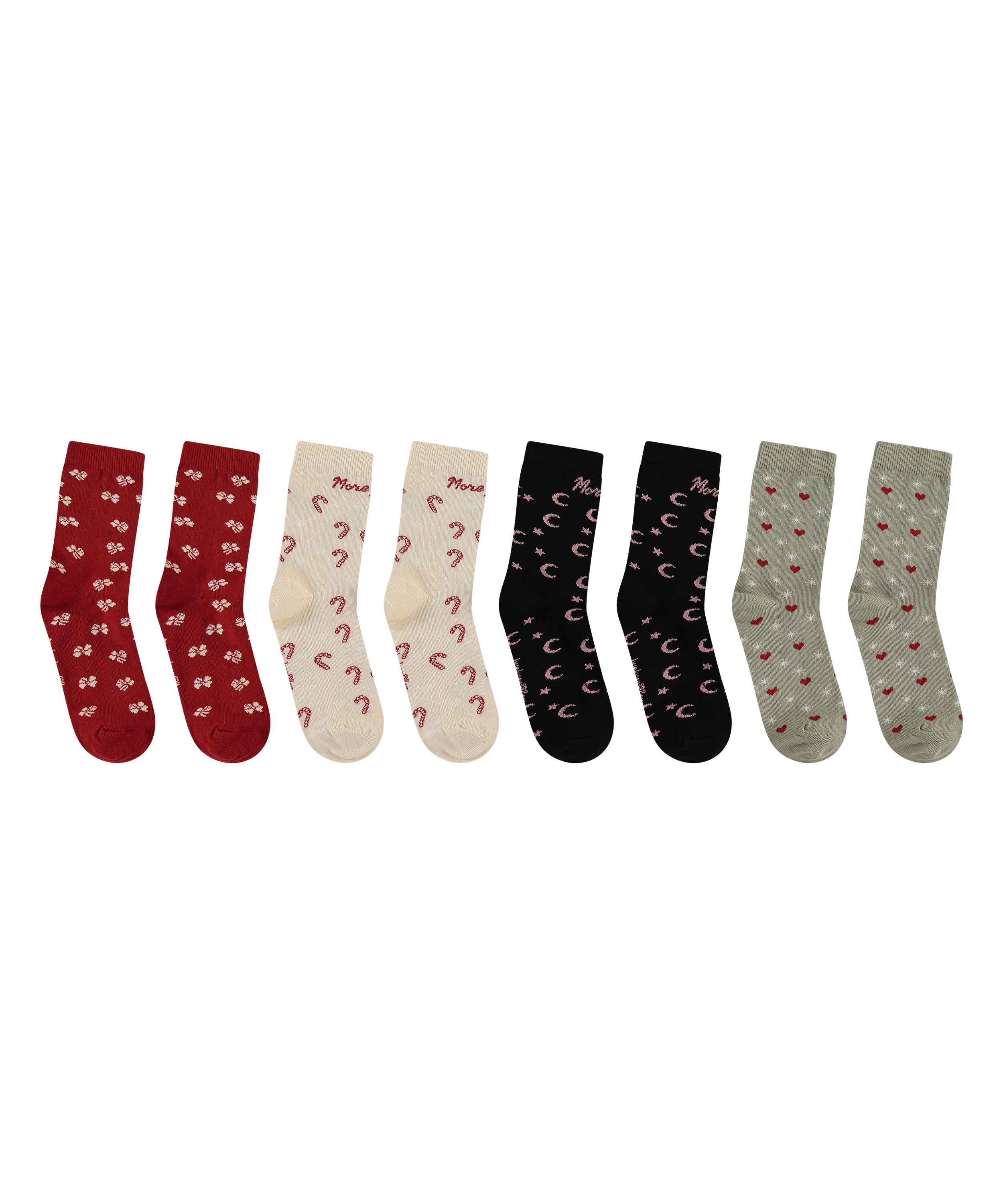 4 pares de calcetines de Navidad, Verde, main