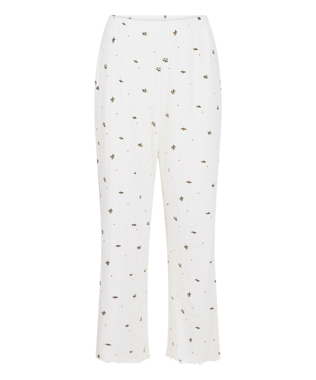 Pantal&oacute;n de pijama Pointelle, Blanco