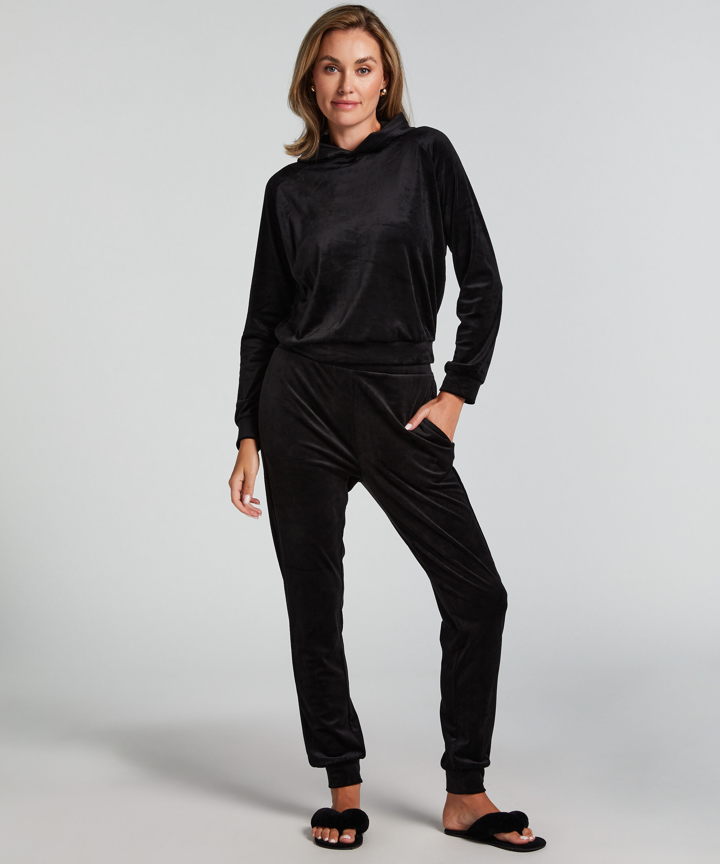 Pantalones de deporte Velours, Negro