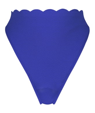 Braguita de bikini de tiro alto Scallop, Azul
