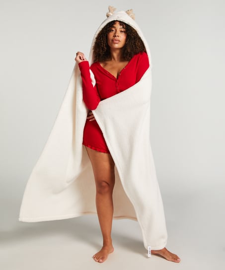 Manta para acurrucarse Reno, Blanco