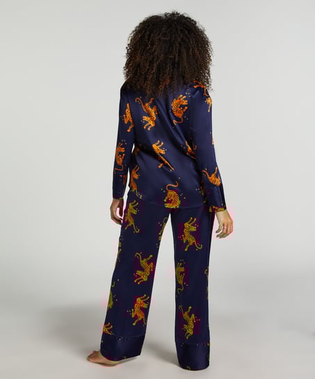 Pantal&oacute;n de sat&eacute;n, Azul