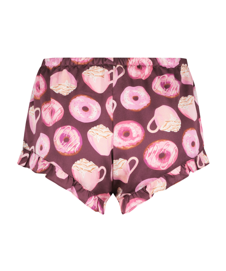 Pantal&oacute;n corto de sat&eacute;n, Morado