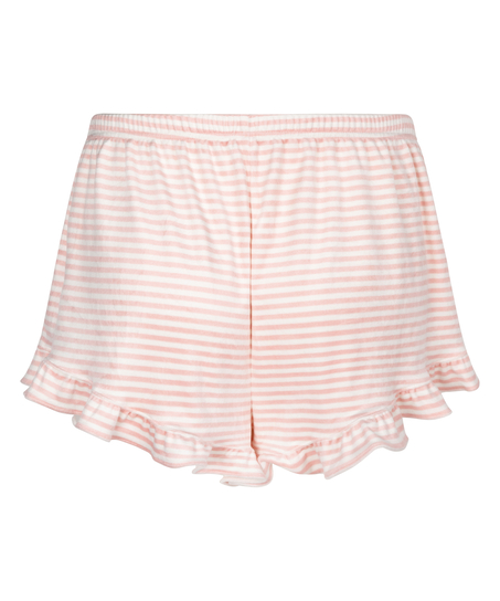 Pantalones cortos Velours Ruffle, Rosa