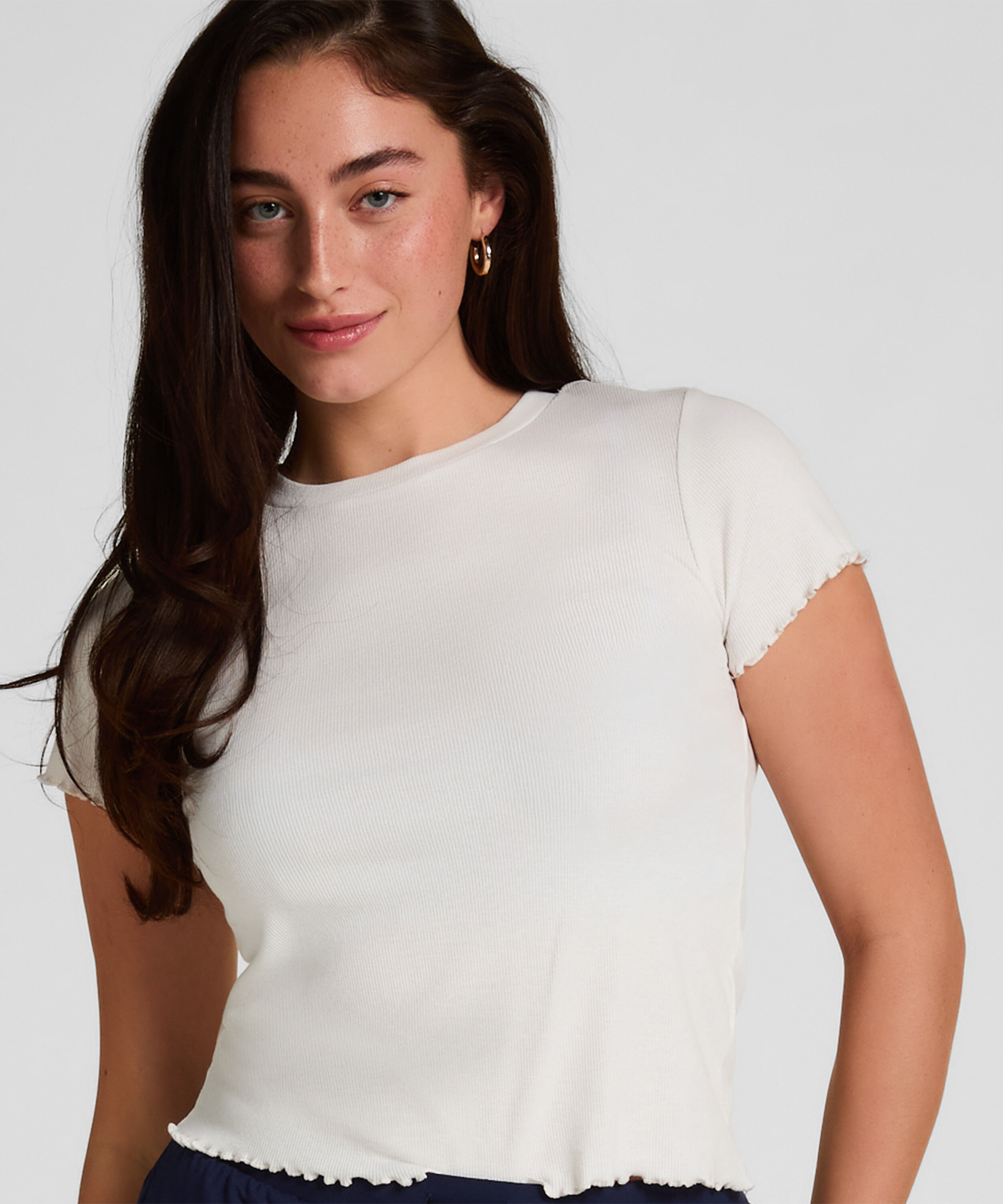 Camiseta de algodón de manga corta, Blanco Camiseta de algodón de manga corta, Blanco