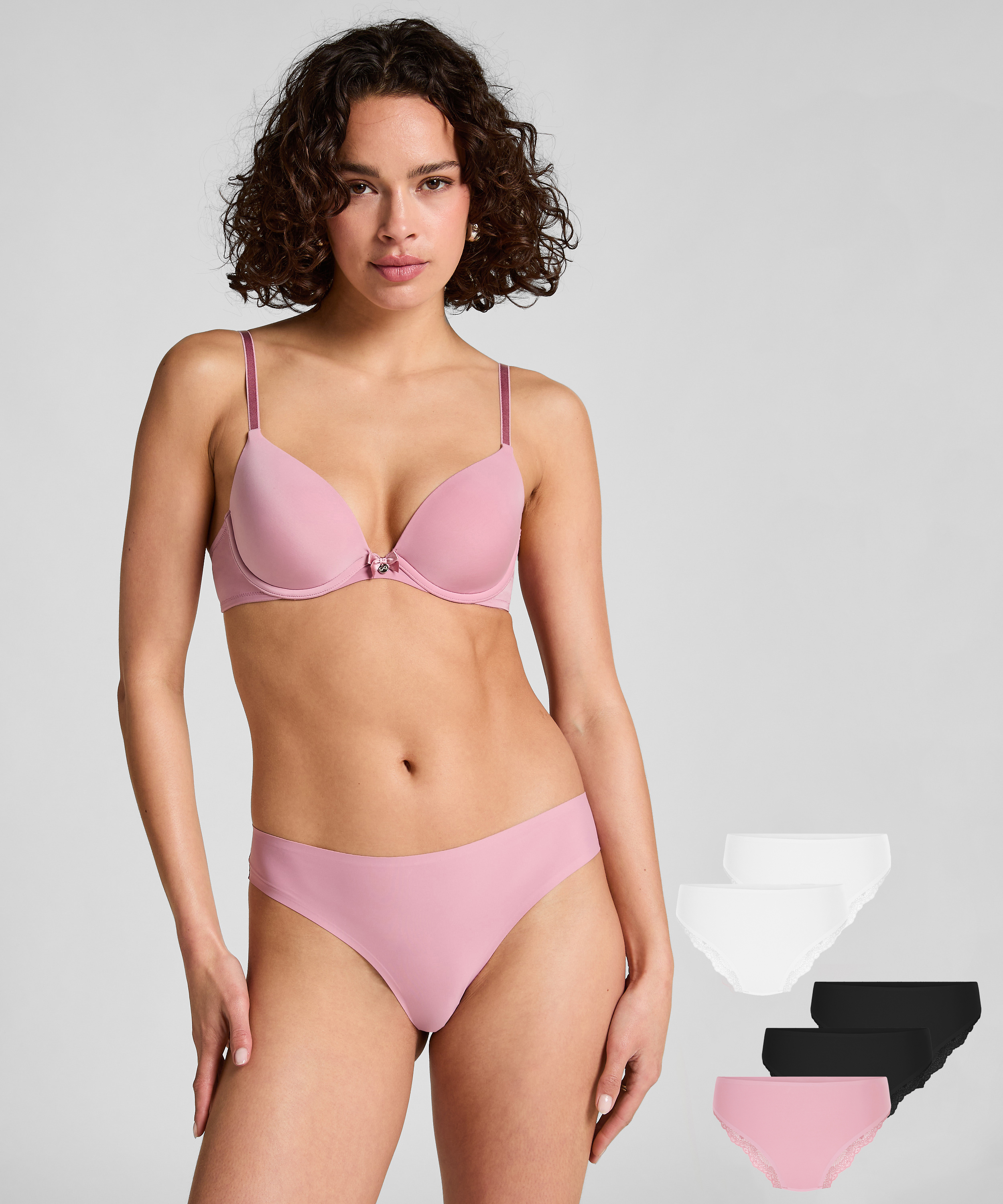 Lote de 5 Brasileña Invisible Lace Back, Rosa, main