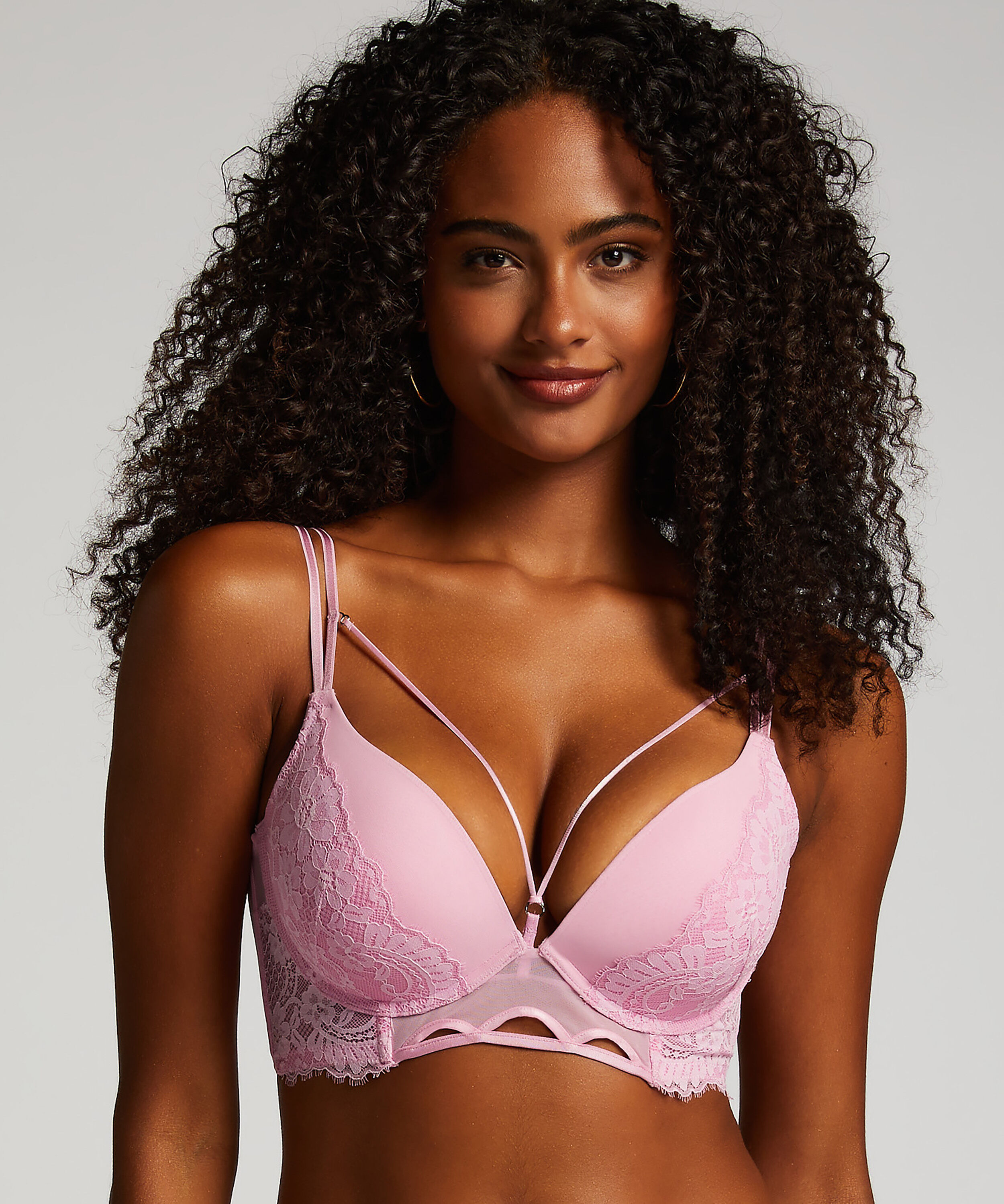 Sujetador longline push-up con aros preformado Lidia, Rosa