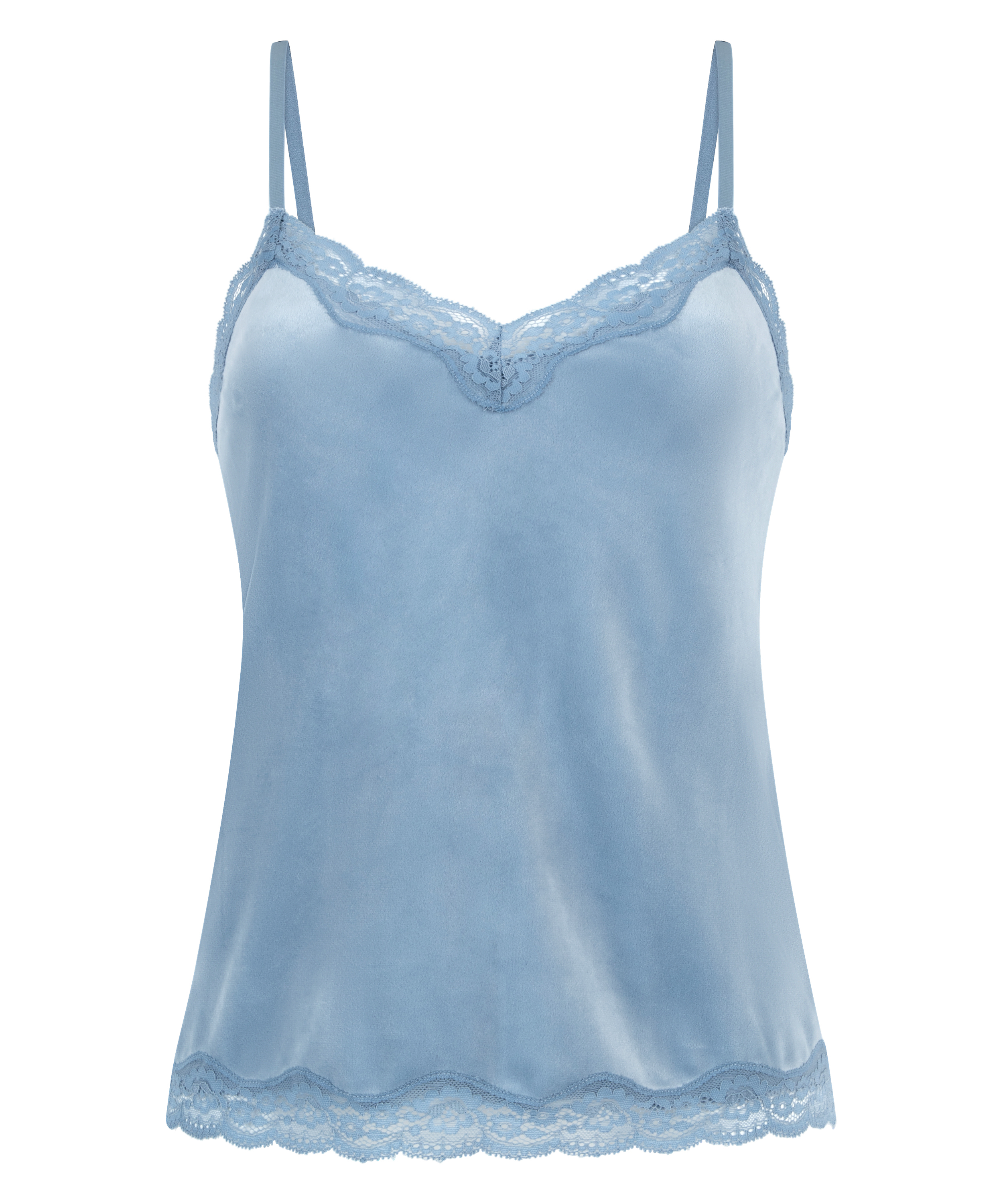 Camiseta top Velours Lace, Azul, main