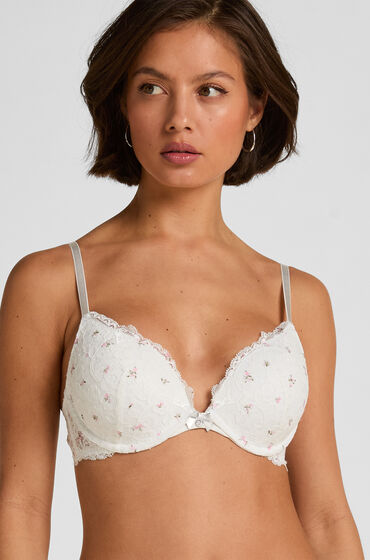 hunkemoller sujetador push-up de aros preformado marine blanco