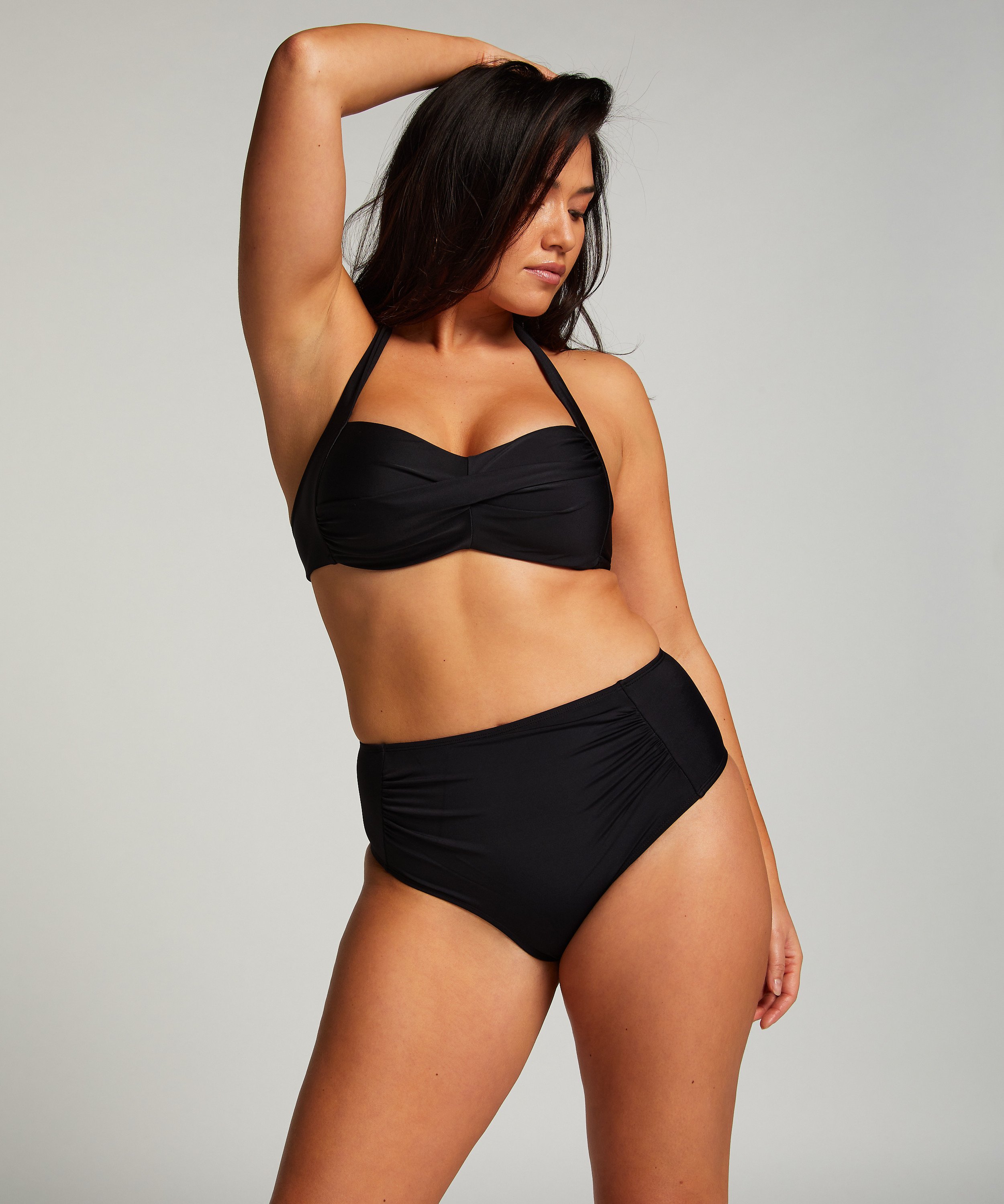 Top de bikini bandeau Luxe, Negro, main