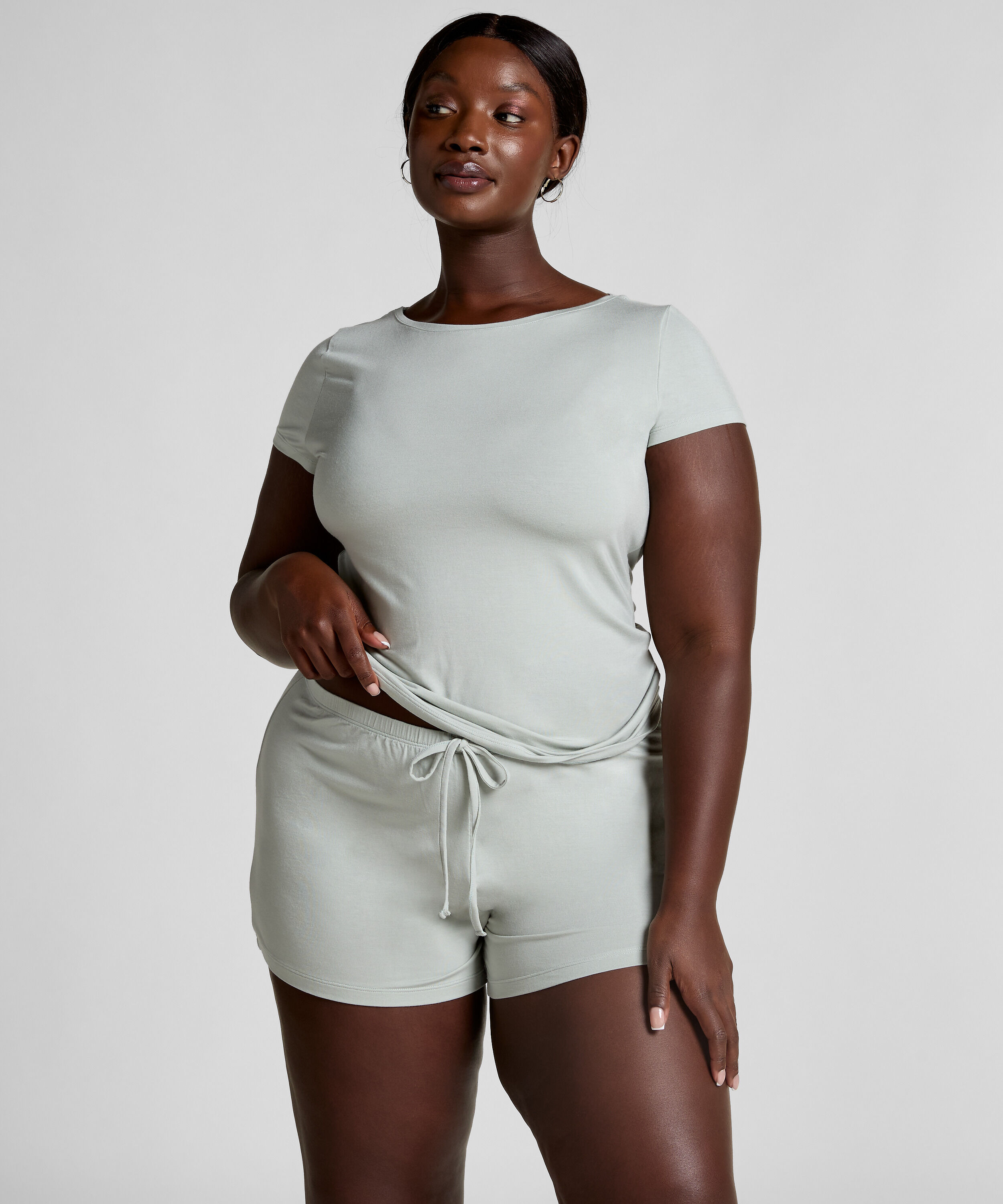 Conjunto de pijama de punto, Gris