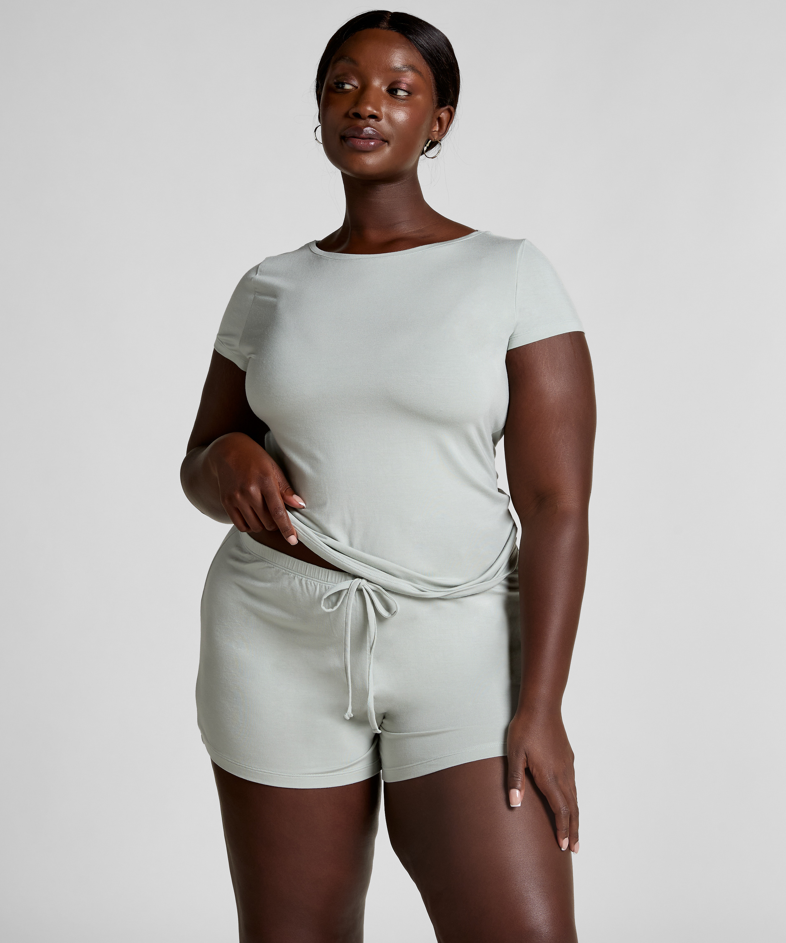 Conjunto de pijama de punto, Gris, main