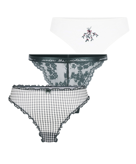 Conjunto de regalo de tanga de Navidad, Verde