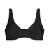Top de bikini de aros no preformado Luxe, Negro