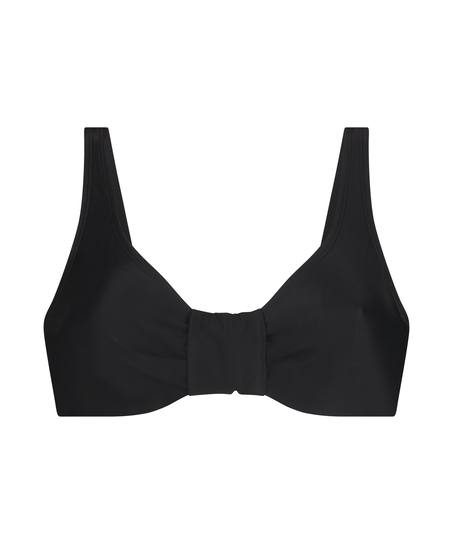 Top de bikini de aros no preformado Luxe, Negro