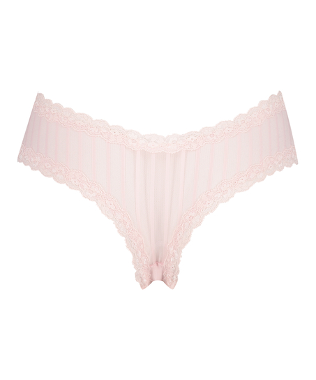 Brasile&ntilde;a en forma de V burn-out mesh, Rosa