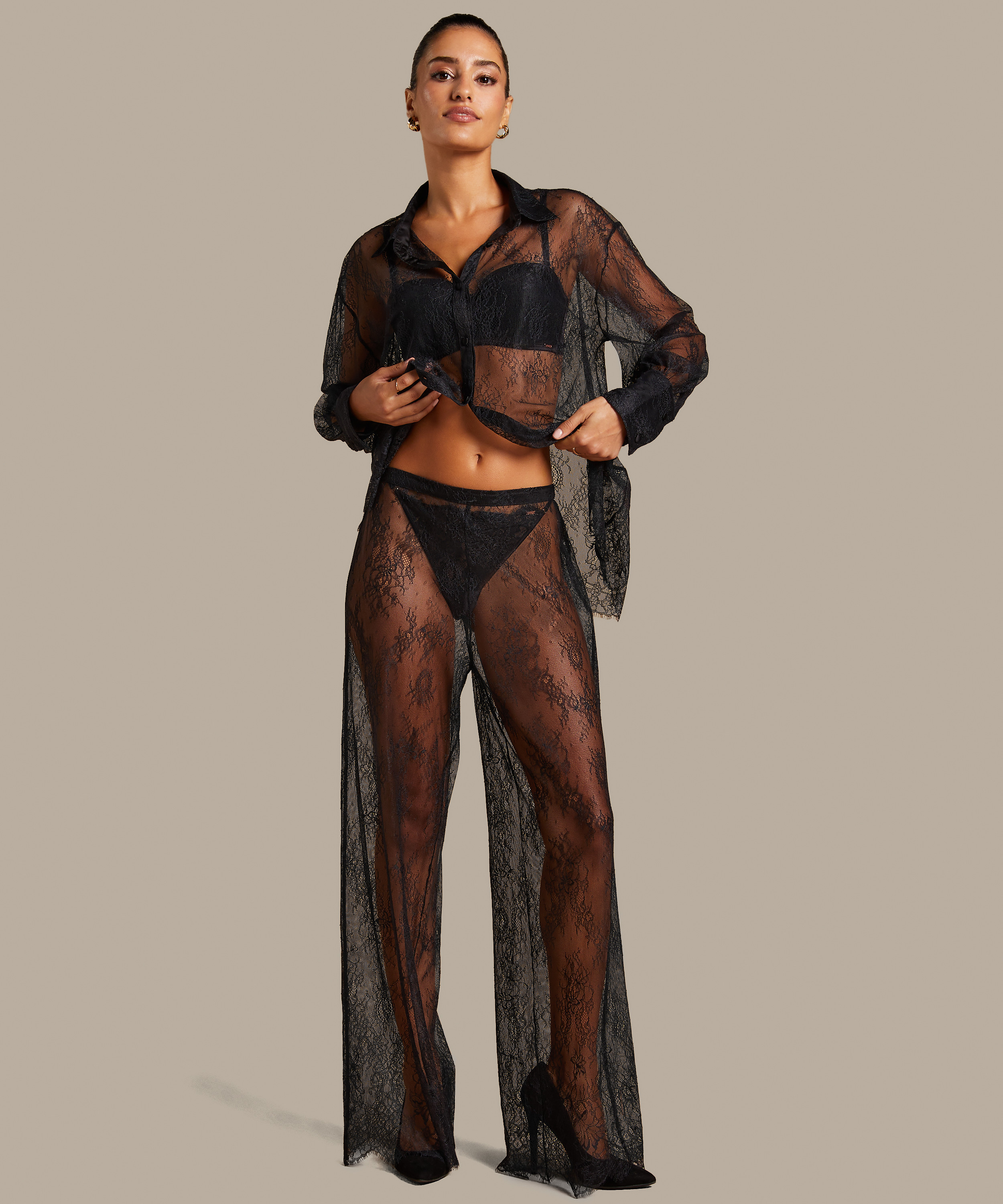 Pantalón Lace Camille, Negro, main