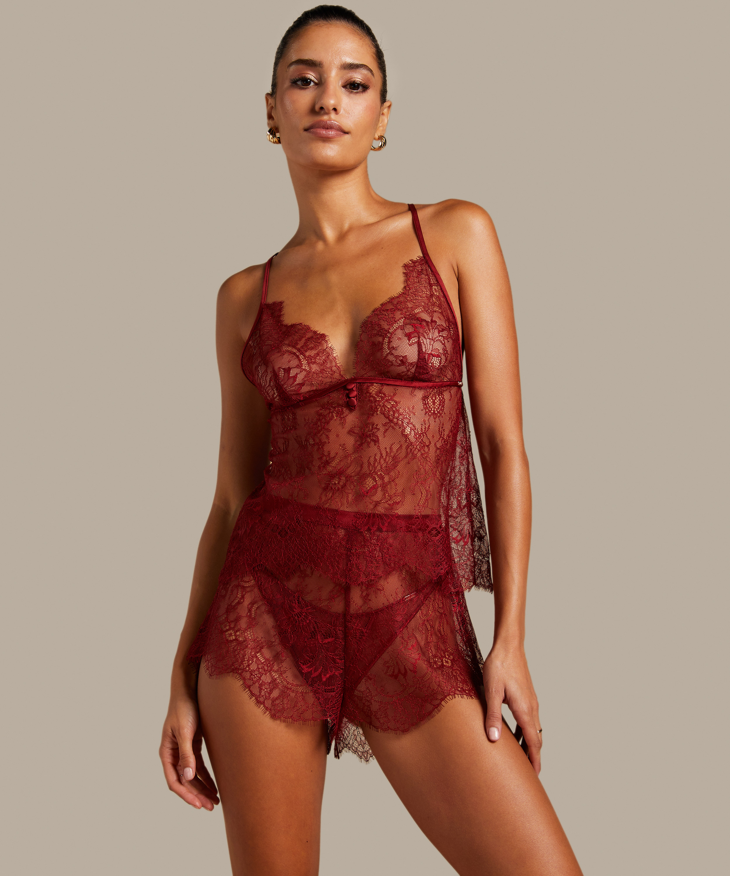 Cami Lace Delphine, Rojo, main