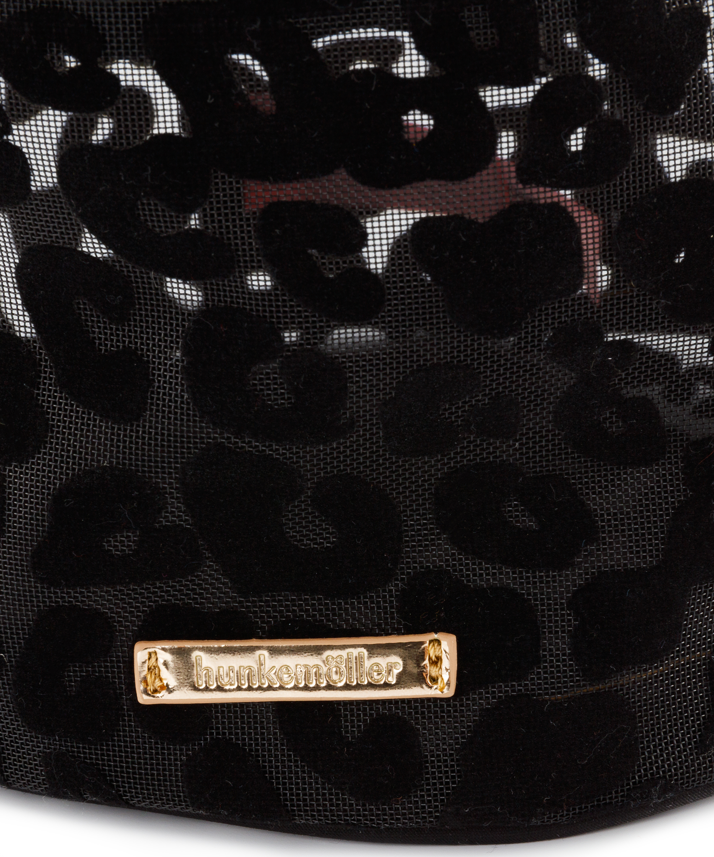 Neceser de maquillaje rejilla Leopard grande, Negro, main