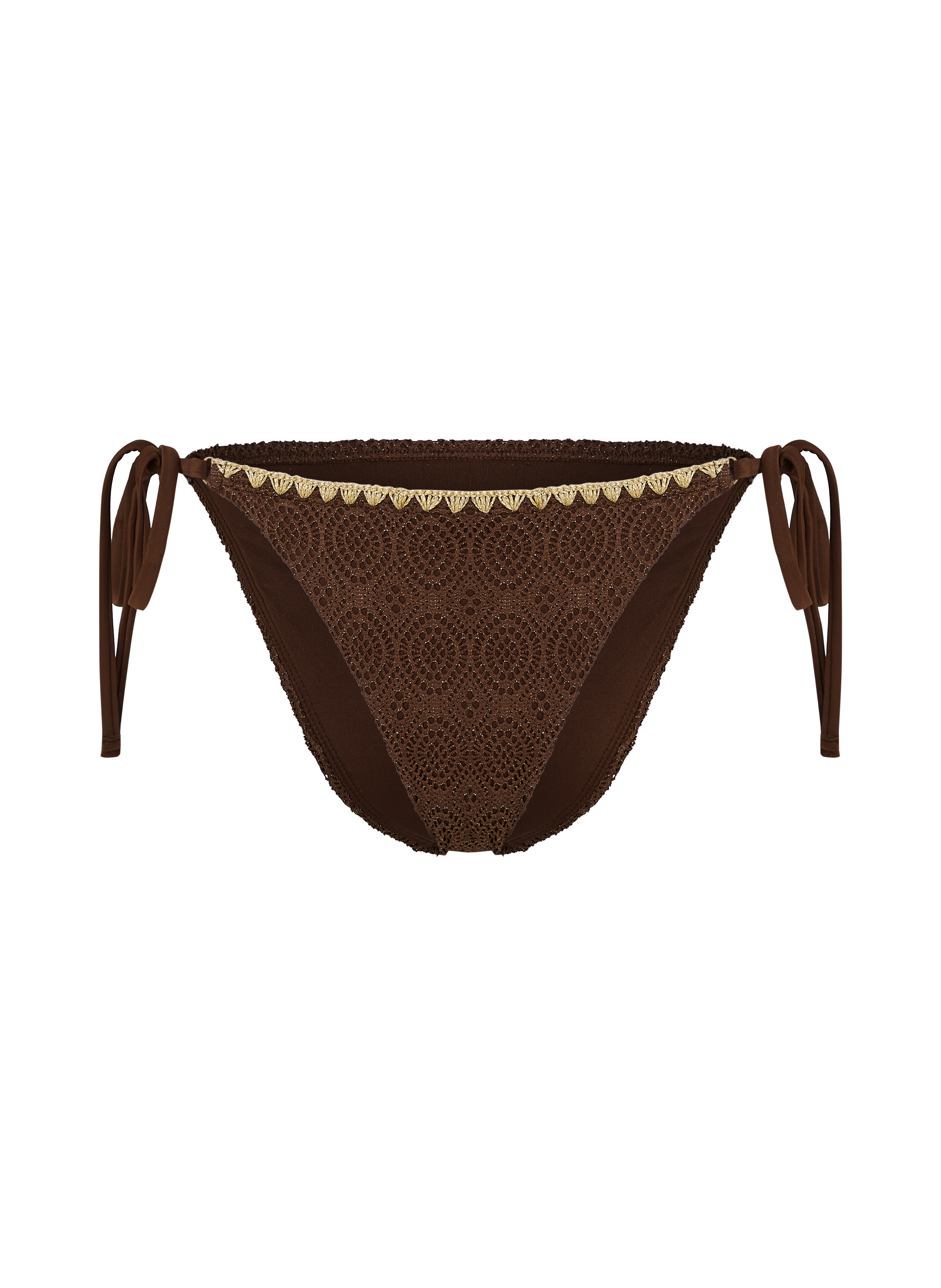 Braguita de Bikini Cheeky Tanga Crochet, marrón, main