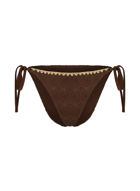 Braguita de Bikini Cheeky Tanga Crochet, marrón