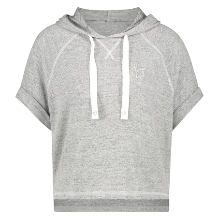 Sudadera con capucha de manga corta, Gris