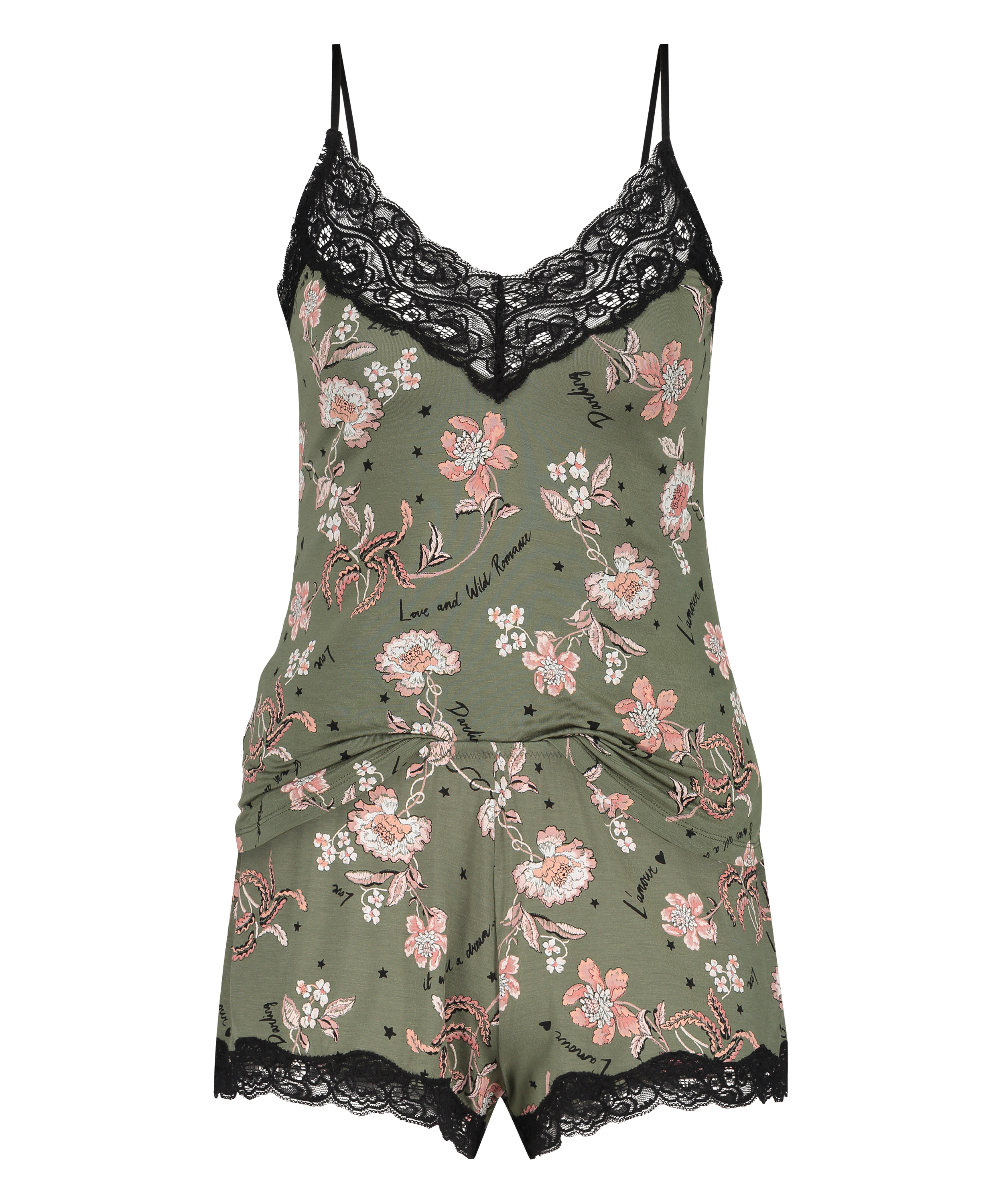 Conjunto de pijama Flower Words, Verde, main