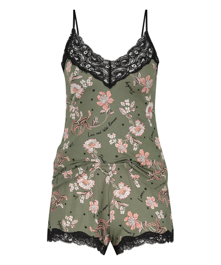 Conjunto de pijama Flower Words, Verde