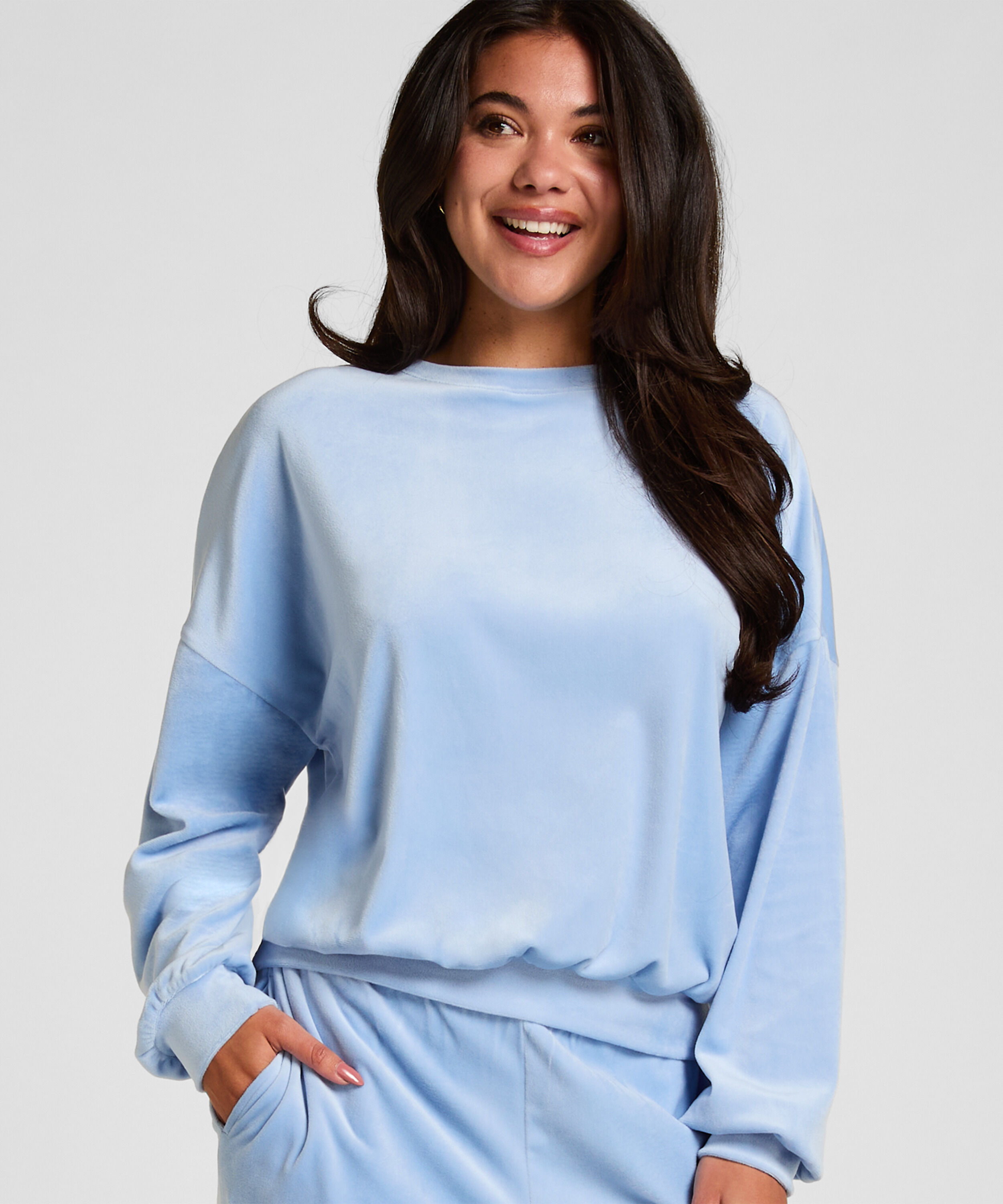 Top de terciopelo, Azul