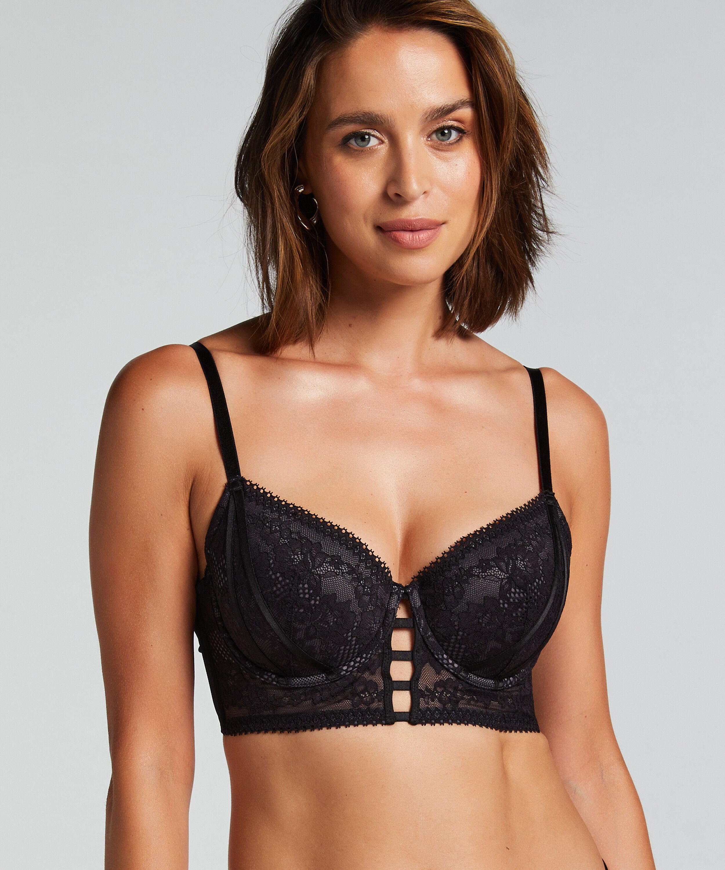Sujetador longline con aros preformado Vera, Negro