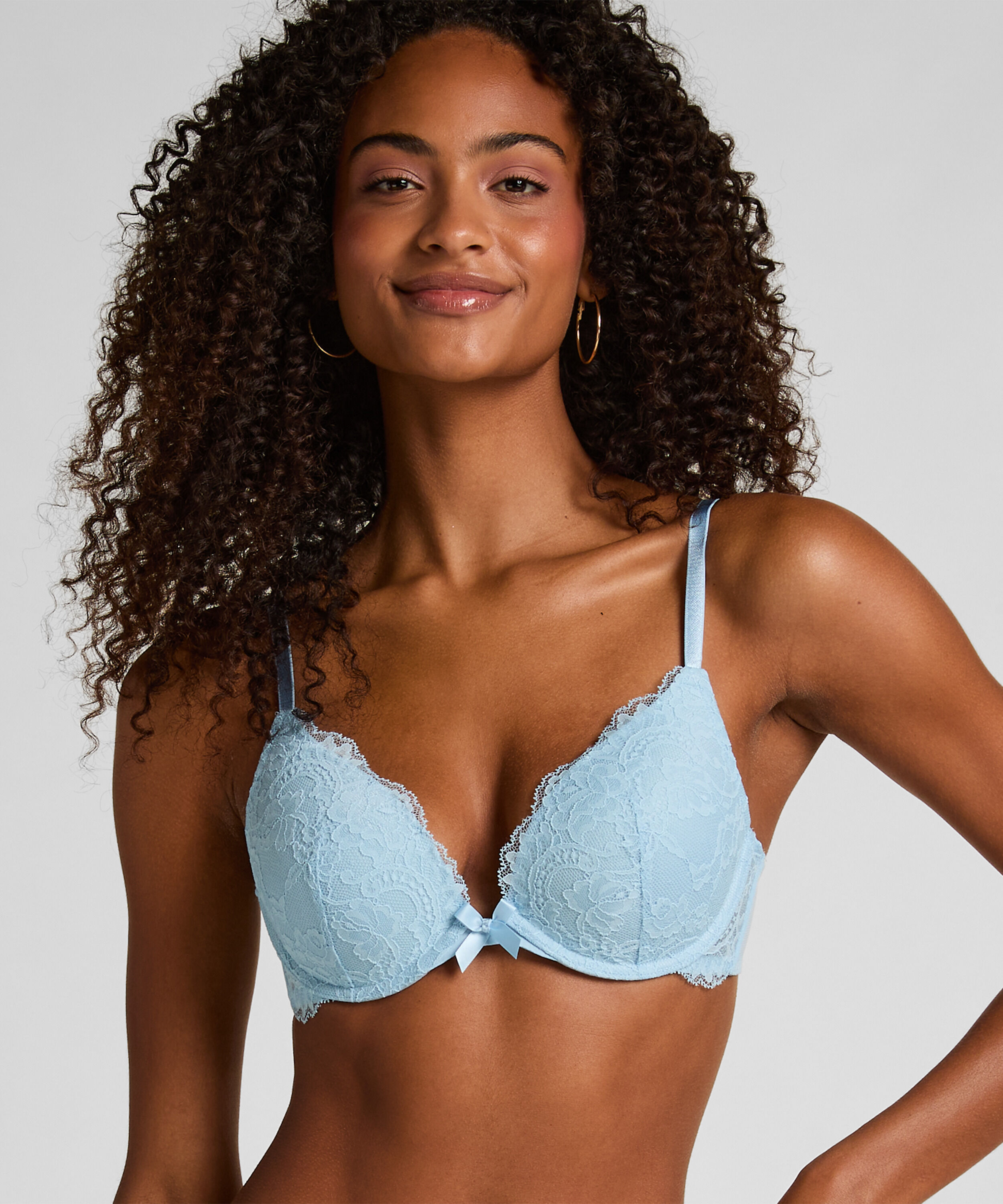 Sujetador push-up de aros preformado Teddy, Azul