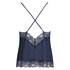 Camiseta top Satin Lace, Azul