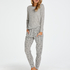 Conjunto de regalo de pijama largo jersey, Gris