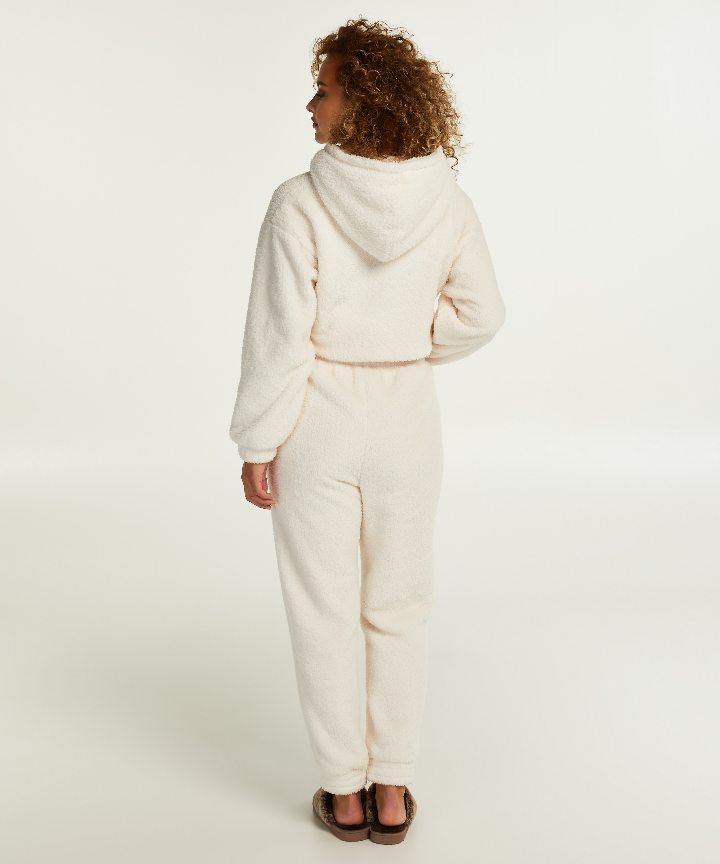 Pantalón de chándal de tejido polar tallas pequeñas, Blanco, main