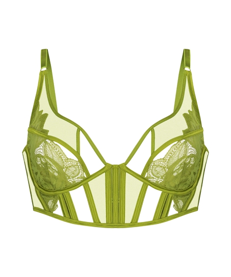 Sujetador de aros no preformado longline Billie, Verde