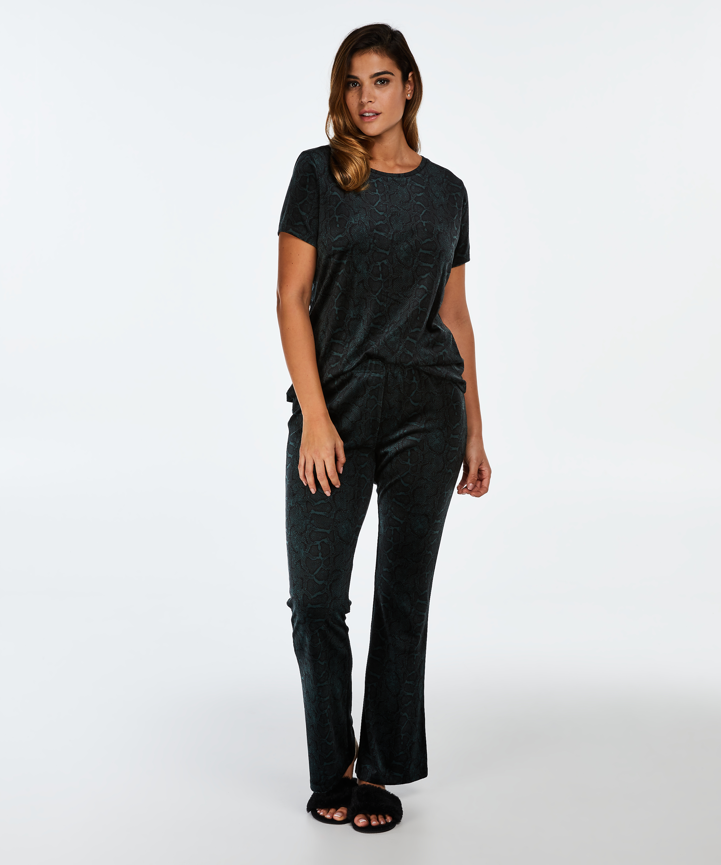 Mallas acampanadas de terciopelo, Verde, main