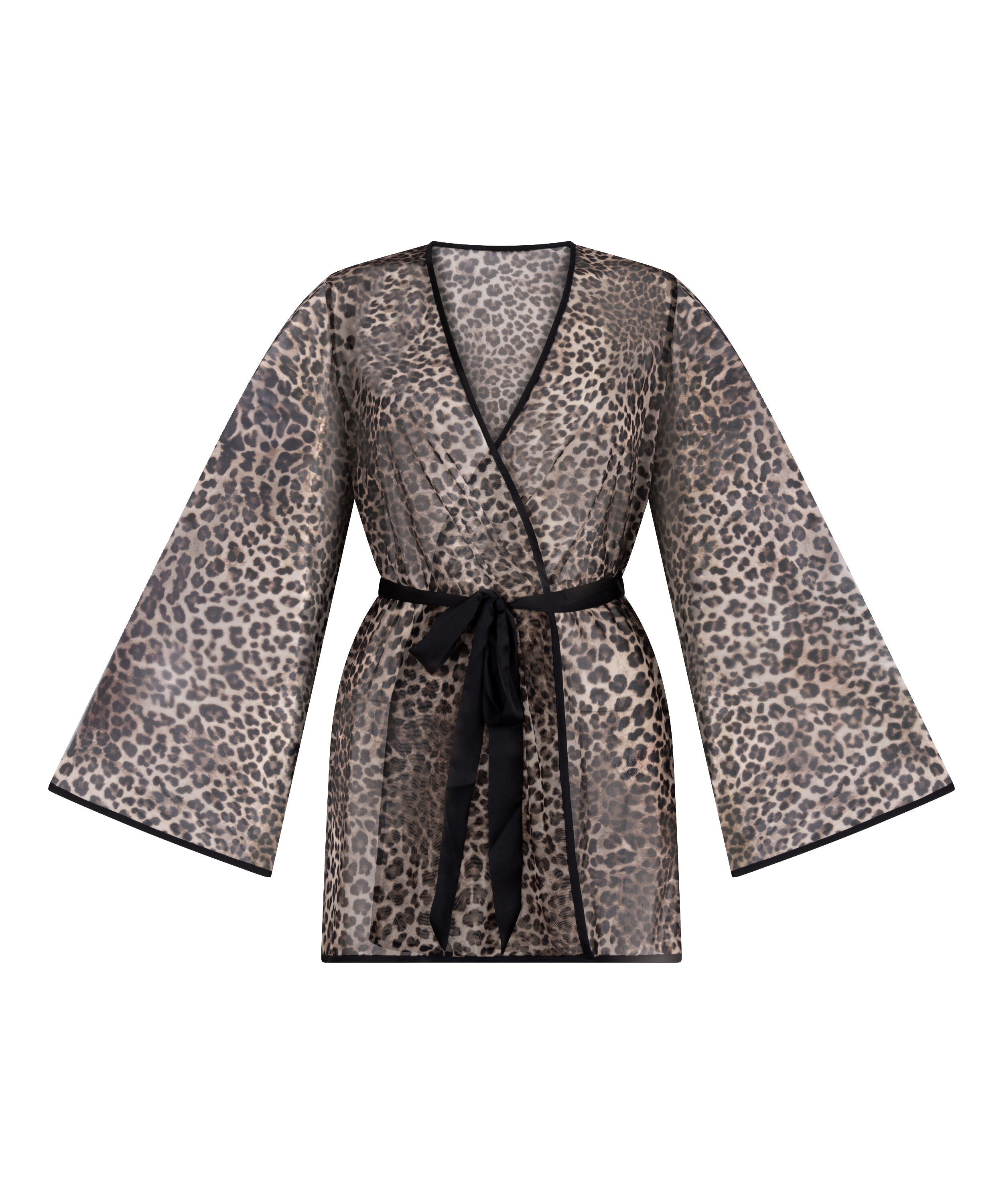 Kimono de malla de leopardo, Negro