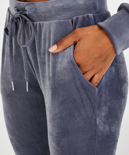 Pantal&oacute;n para correr alto Velours Shimmer Tape, Gris