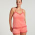 Camiseta top Velours Lace, Rosa
