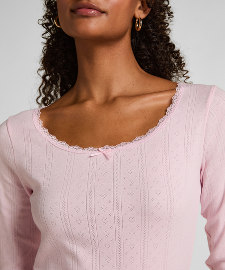 Top de pijama Pointelle, Rosa